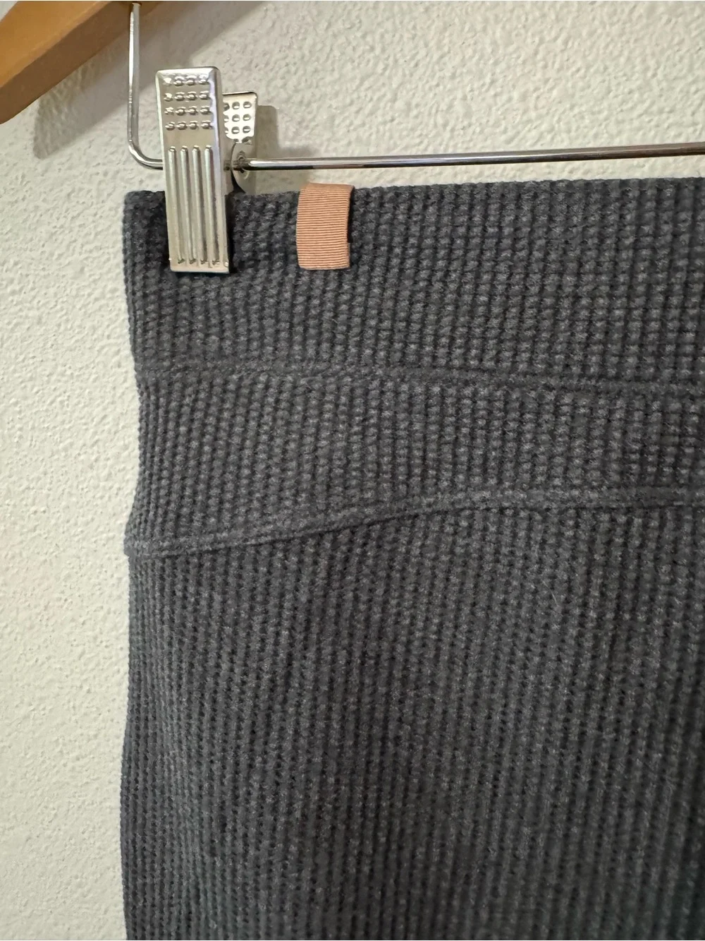 Lunya Restore Thermal Waffle Knit Draped Lounge Joggers Dark Gray Pima Cotton-S